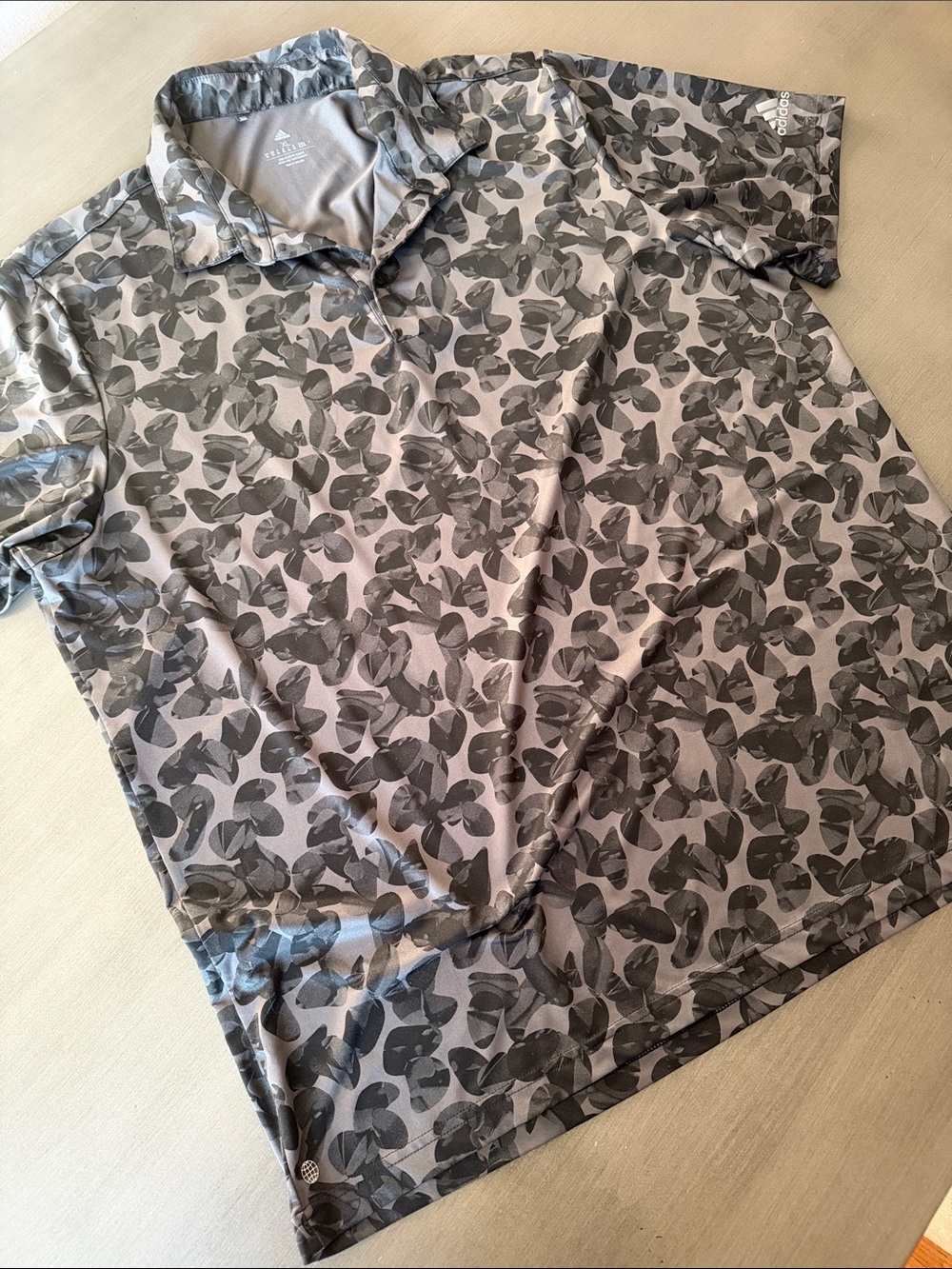 adidas Men’s Gray Leaf Print Golf Polo